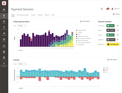 Screenshots of Adobe Commerce Payments UI.